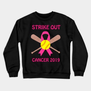 Softball Players Pink Ribbon Breast Cancer Awareness T-Shirt Crewneck Sweatshirt